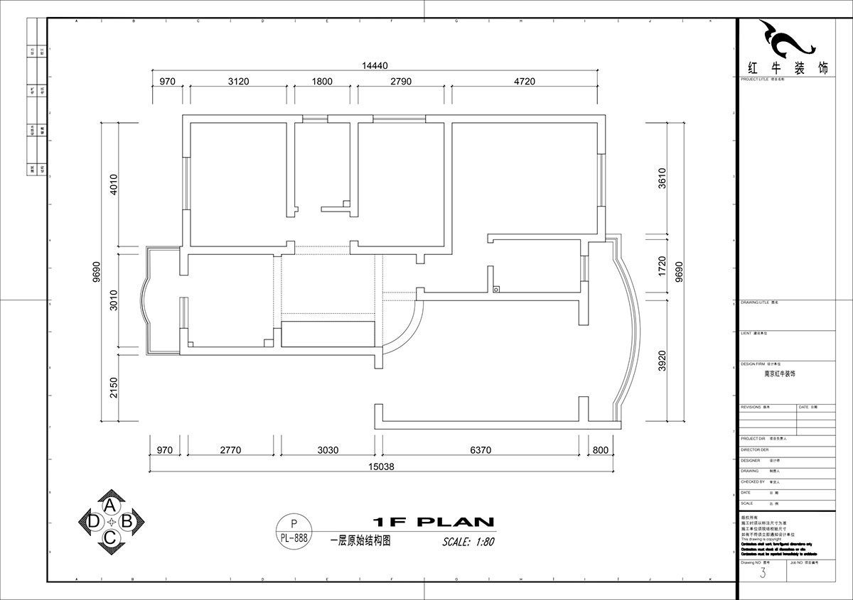 仇美蓉｜梅花山庄36-3-605-132㎡-简约风格｜3室2厅2卫｜老房装修｜定制家｜全包18万｜00_01一层原始框架图